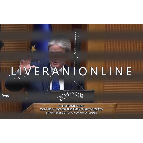 Conferenza stampa di fine anno del Presidente del Consiglio Paolo Gentiloni - Roma - 29.12.2016 - Aula dei Gruppi Parlamentari della Camera dei Deputati - nella foto: Paolo Gentiloni / Ph. Corradetti-Ag. Aldo Liverani