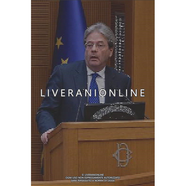 Conferenza stampa di fine anno del Presidente del Consiglio Paolo Gentiloni - Roma - 29.12.2016 - Aula dei Gruppi Parlamentari della Camera dei Deputati - nella foto: Paolo Gentiloni / Ph. Corradetti-Ag. Aldo Liverani