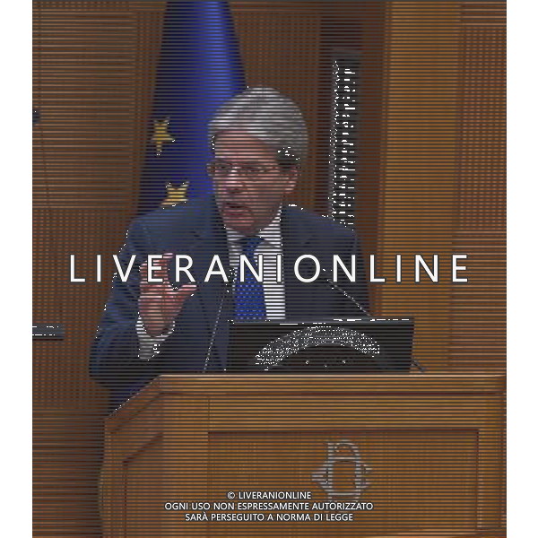 Conferenza stampa di fine anno del Presidente del Consiglio Paolo Gentiloni - Roma - 29.12.2016 - Aula dei Gruppi Parlamentari della Camera dei Deputati - nella foto: Paolo Gentiloni / Ph. Corradetti-Ag. Aldo Liverani