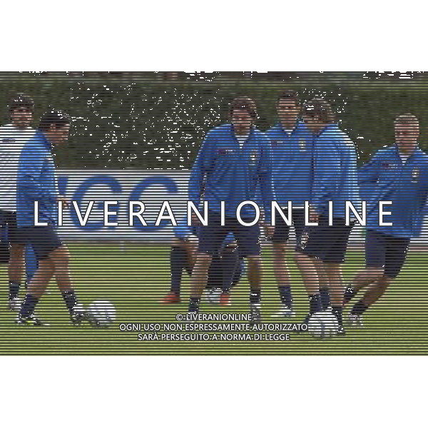 COVERCIANO 23/03/05 ALLENAMENTO DELLA NAZIONALE ITALIANA NELLA FOTO ANDREA BARZAGLI, MAURO ESPOSITO E MANUELE BLASI PH GIANNI NUCCI/AGENZIA ALDO LIVERANI