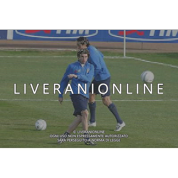 COVERCIANO 23/03/05 ALLENAMENTO DELLA NAZIONALE ITALIANA NELLA FOTO ANDREA BARZAGLI E LUCA TONI PH GIANNI NUCCI/AGENZIA ALDO LIVERANI