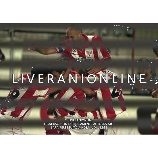 1998 COPPA DELLE COPPE VICENZA LEGIA VARSAVIA NELLA FOTO ESULTANZA ARTURO DI NAPOLI AG ALDO LIVERANI SAS