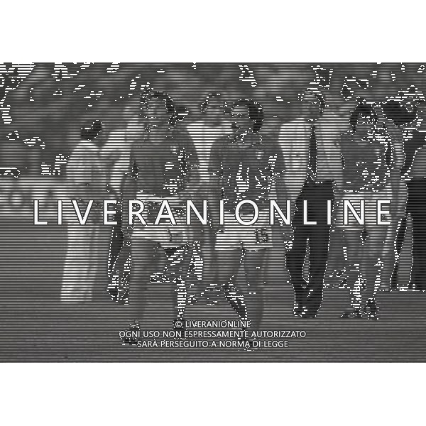 1982 MONDIALI DI CALCIO SPAGNA- ITALIA GERMANIA FINALE NELLA FOTO GIUSEPPE DOSSENA CON FRANCO CAUSIO AG ALDO LIVERANI SAS