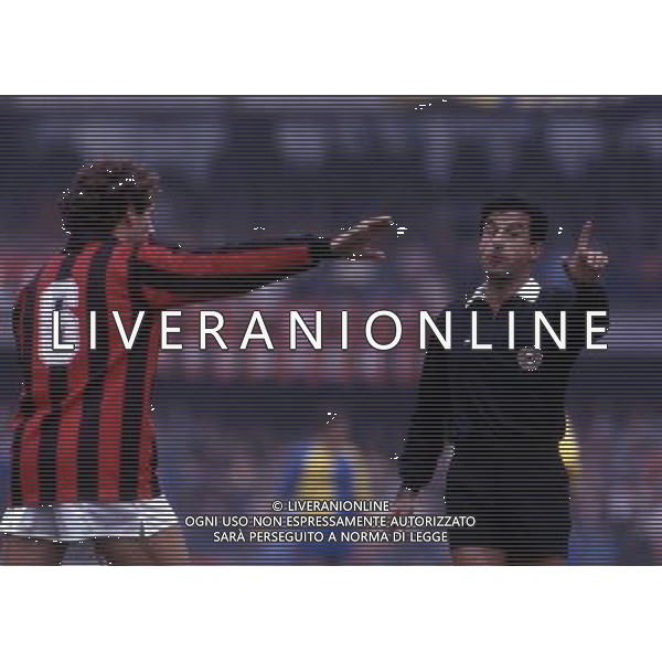 RETROSPETTIVA ROSARIO LO BELLO ARBITRO CALCIO NELLA FOTO ROSARIO LO BELLO CON FRANCO BARESI AG ALDO LIVERANI SAS