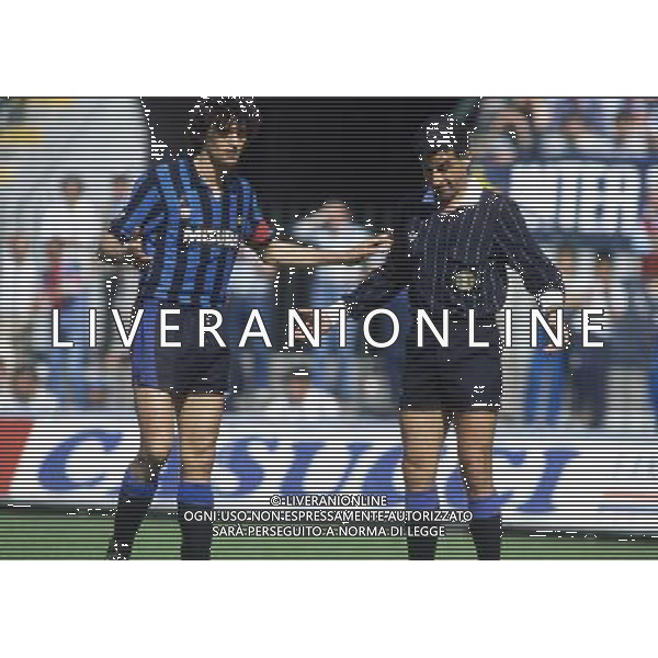 RETROSPETTIVA ROSARIO LO BELLO ARBITRO CALCIO NELLA FOTO ROSARIO LO BELLO CON ALESSANDRO ALTOBELLI AG ALDO LIVERANI SAS