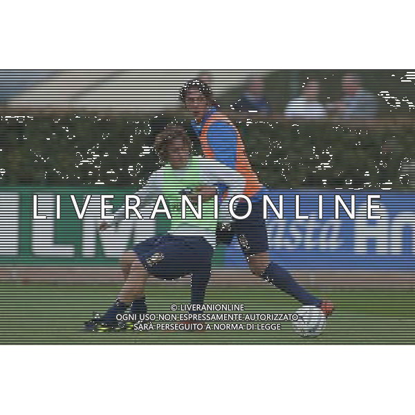 COVERCIANO 24/03/05 ALLENAMENTO DELLA NAZIONALE ITALIANA NELLA FOTO FRANCESCO TOTTI E MARCO MATERAZZI PH GIANNI NUCCI/AGENZIA ALDO LIVERANI