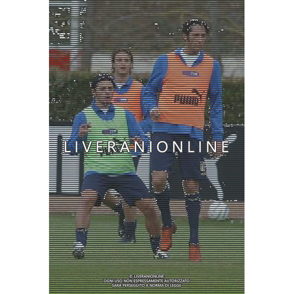 COVERCIANO 24/03/05 ALLENAMENTO DELLA NAZIONALE ITALIANA NELLA FOTO MAURO ESPOSITO E MARCO MATERAZZI PH GIANNI NUCCI/AGENZIA ALDO LIVERANI