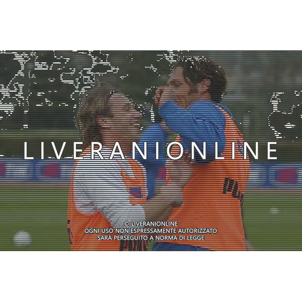 COVERCIANO 24/03/05 ALLENAMENTO DELLA NAZIONALE ITALIANA NELLA FOTO ANTONIO CASSANO E MARCO MATERAZZI PH GIANNI NUCCI/AGENZIA ALDO LIVERANI