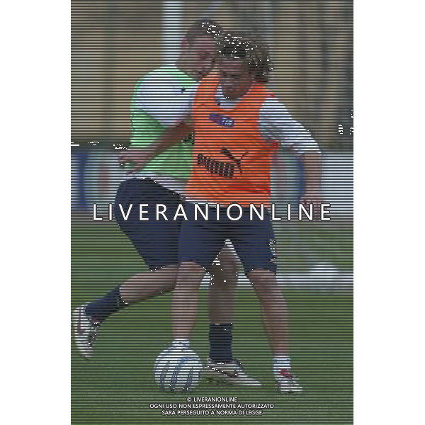 COVERCIANO 24/03/05 ALLENAMENTO DELLA NAZIONALE ITALIANA NELLA FOTO ANTONIO CASSANO E DANIELE DE ROSSI PH GIANNI NUCCI/AGENZIA ALDO LIVERANI