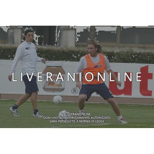 COVERCIANO 24/03/05 ALLENAMENTO DELLA NAZIONALE ITALIANA NELLA FOTO ANTONIO CASSANO E MAURO GERMAN CAMORANESI PH GIANNI NUCCI/AGENZIA ALDO LIVERANI