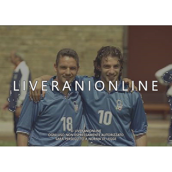 COVERCIANO 30-05-1998 RITIRO NAZIONALE ITALIANA PREPARAZIONE AI MONDIALI DI FRANCIA 1998 NELLA FOTO ROBERTO BAGGIO E ALESSANDRO DEL PIERO AG ALDO LIVERANI SAS