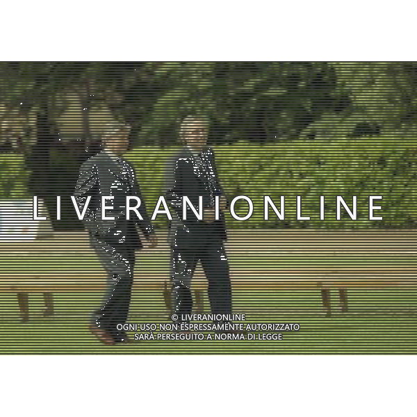 COVERCIANO 30-05-1998 RITIRO NAZIONALE ITALIANA PREPARAZIONE AI MONDIALI DI FRANCIA 1998 NELLA FOTO LUCIANO NIZZOLA E GIANCARLO ABETE AG ALDO LIVERANI SAS