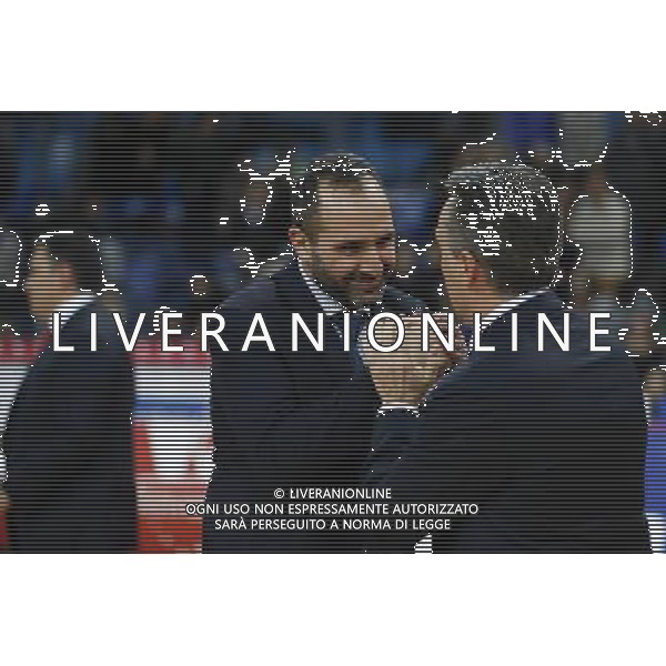 Consultinvest Pesaro vs Betaland Capo d\'Orlando 08/01/2017 nella foto: I DUE COACH DI CARLO GENNARO E BUCCHI PIERO Â©CLAUDIO ZAMAGNI/AGENZIA ALDO LIVERANI S.A.S. / AGENZIA ALDO LIVERANI SAS - Consultinvest Pesaro vs Betaland Capo d\'Orlando LegaBasket Serie A 08 gennaio 2017