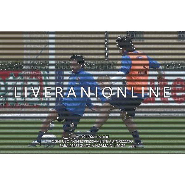 COVERCIANO 25/03/2005 ALLENAMENTO DELLA NAZIONALE NELLA FOTO: ESPOSITO MAURO E GATTUSO GENNARO FOTO GIANNI NUCCI/AG. ALDO LIVERANI