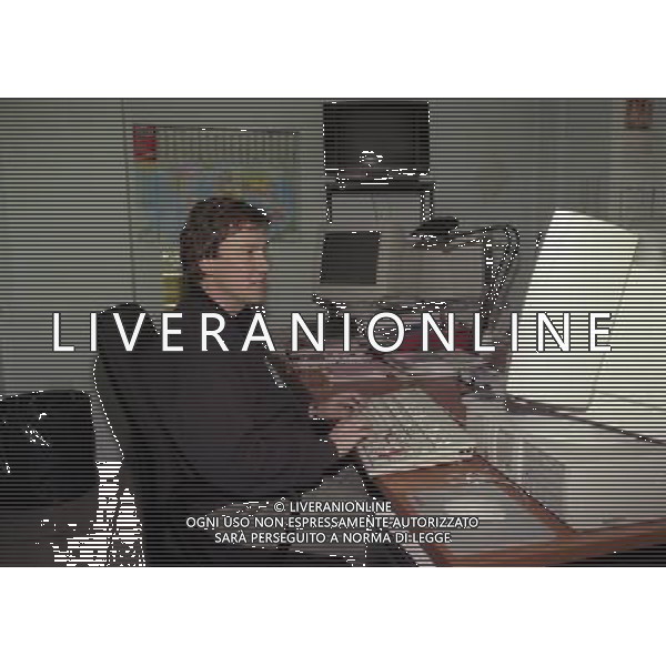 MILANO VISITA DI GIOBVANNI SOLDINI ALLA REDAZIONE DELLA GAZZETTA DELLO SPORT IN VIA SOLFERINO NELLA FOTO GUIDO BRUSCHI AG ALDO LIVERANI SAS