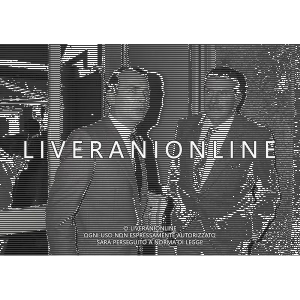 RIUNINONE LEGA CALCIO IN VIA FILIPPETTI A MILANO NELLA FOTO GIUSEPPE FARINA CON ERNESTO PELLEGRINI AG ALDO LIVERANI SAS
