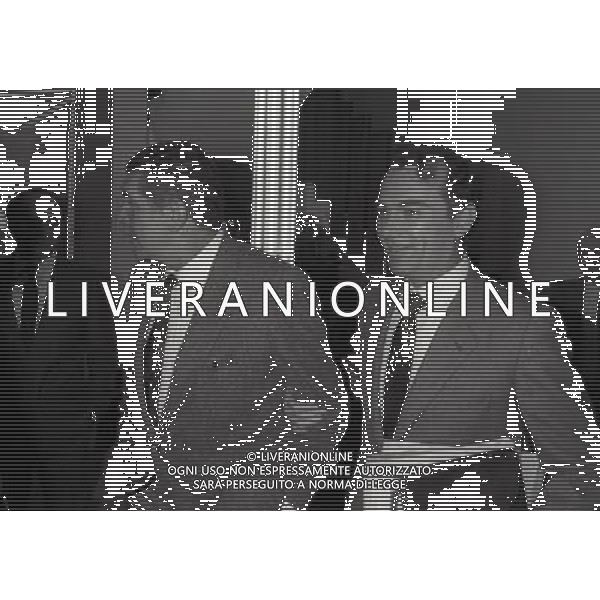 RIUNINONE LEGA CALCIO IN VIA FILIPPETTI A MILANO NELLA FOTO GIUSEPPE FARINA CON ERNESTO PELLEGRINI AG ALDO LIVERANI SAS