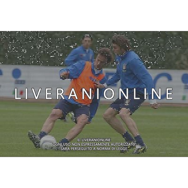 COVERCIANO 25/03/2005 ALLENAMENTO DELLA NAZIONALE NELLA FOTO: GILARDINO ALBERTO E BARZAGLI ANDREA FOTO GIANNI NUCCI/AG. ALDO LIVERANI