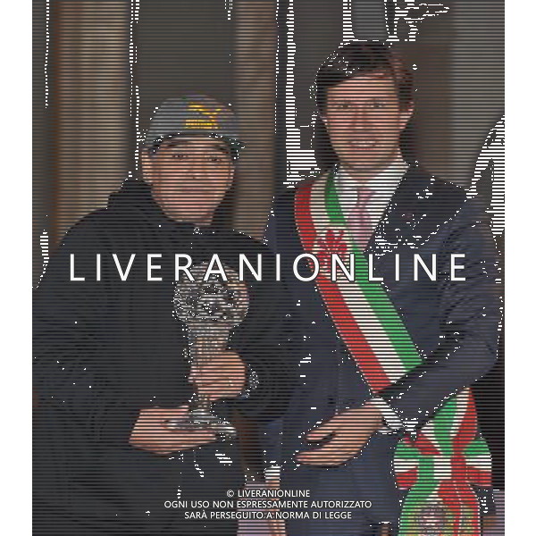 Foto: Aldo Liverani 17/01/2017 Firenze( Italia) Sport Calcio Hall Fame 2017 Palazzo Vecchio - Firenze Nella foto: Diego Armando Maradona, Dario Nardella © / AGENZIA ALDO LIVERANI SAS