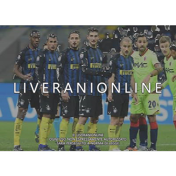 Coppa Italia TIM Cup 2016/2017 Quinto Turno Milano - 17.01.2017 Inter-Bologna Nella Foto:lo schema dellÕinter sul calcio dÕangolo, in barriera Kondogbia, medel, D\'ambrosio, Gagliardini e Palacio /Ph.Vitez-Ag. Aldo Liverani