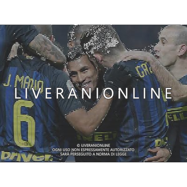 Coppa Italia TIM Cup 2016/2017 Quinto Turno Milano - 17.01.2017 Inter-Bologna Nella Foto: esultanza dopo il gol di murillo con Joao Mario e Gagliardini /Ph.Vitez-Ag. Aldo Liverani