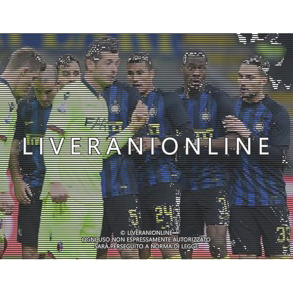 Coppa Italia TIM Cup 2016/2017 Quinto Turno Milano - 17.01.2017 Inter-Bologna Nella Foto:lo schema dellÕinter sul calcio dÕangolo, in barriera Murillo, Kondogbia e danilo d\'ambrosio /Ph.Vitez-Ag. Aldo Liverani