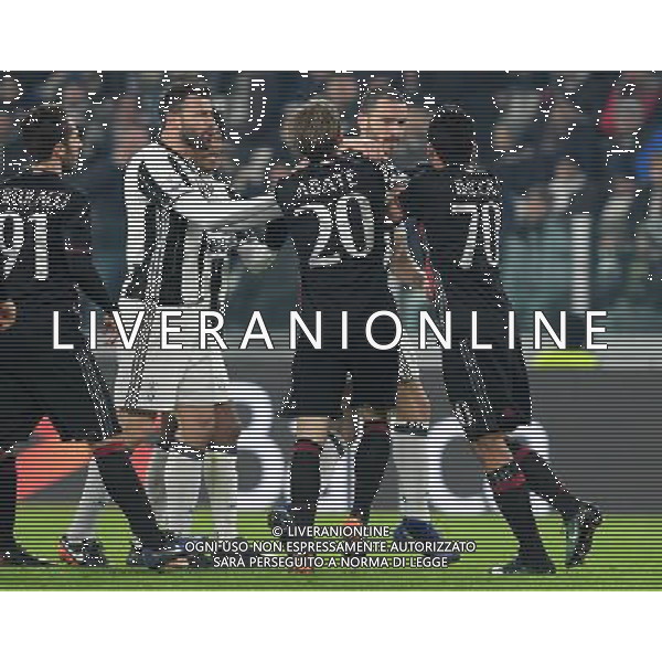 Coppa Italia TIM Cup 2016/2017 Quarti di Finale Torino - 25.01.2017 Juventus-Milan Nella Foto:scontro fra carlos bacca ignazio abate e leonardo bonucci /Ph.Vitez-Ag. Aldo Liverani