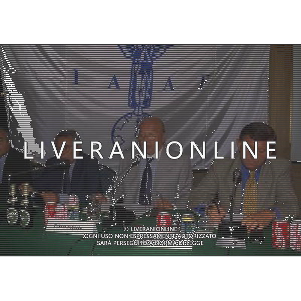 MILANO 06-06-1996 CONFERENZA STAMPA IAAF NELLA FOTO CANDIDO CANNAVO\' PRIMO NEBBIOLO GENERALE GOLA GIANNI AG ALDO LIVERANI SAS