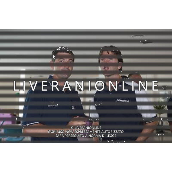 SPORTILIA 09-08-2002 RADUNO ARBITRI E GUARDALINEE NELLA FOTO FIORENZO TREOSSI CON LORENZO MINOTTI AG ALDO LIVERANI SAS