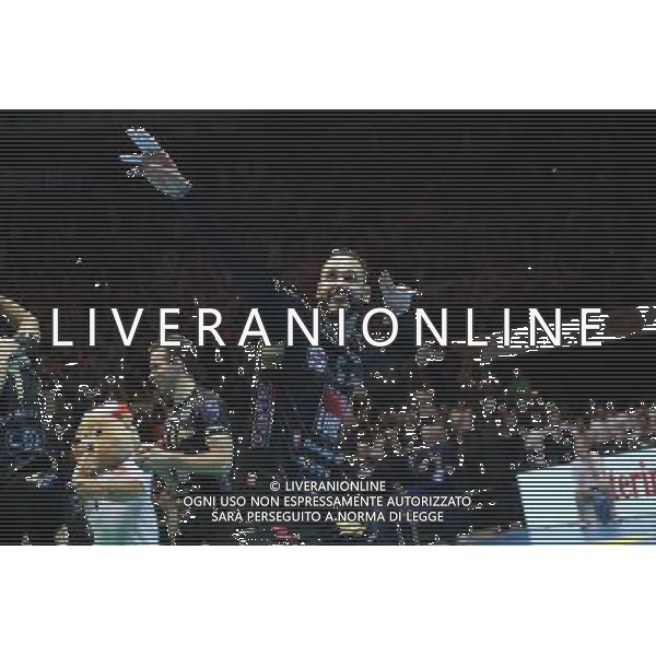 Cucine Lube Civitanova vs Diatec Trentino Volley Finale Del Monte Coppa Italia Pallavolo Unipol Arena di Bologna 29 gennaio 2017 nella foto esultanza Lube fine gara ©Optimafoto/ AGENZIA ALDO LIVERANI SAS