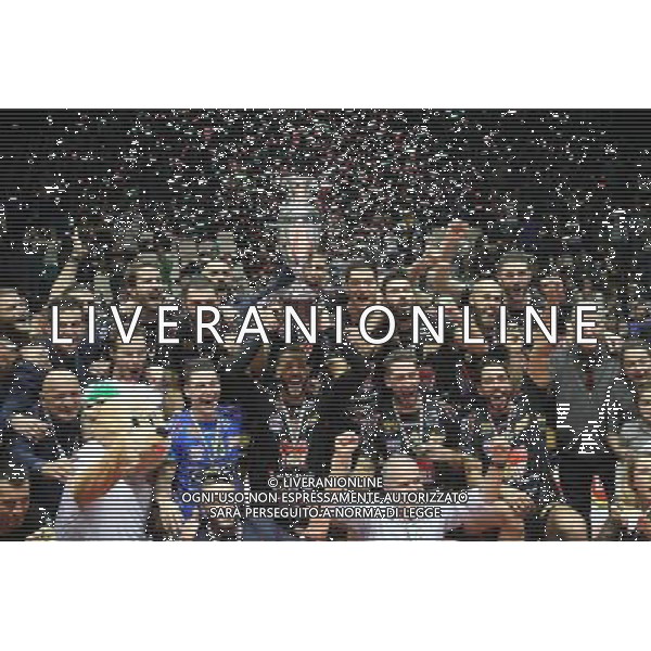 Cucine Lube Civitanova vs Diatec Trentino Volley Finale Del Monte Coppa Italia Pallavolo Unipol Arena di Bologna 29 gennaio 2017 nella foto esultanza Lube fine gara ©Optimafoto/ AGENZIA ALDO LIVERANI SAS
