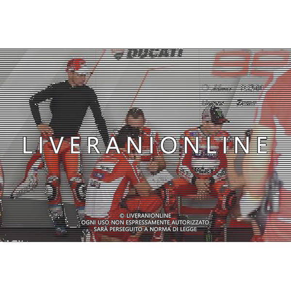 Sepang Malaysia 30.01.2017 MotoGP 2017 pre season test at the Sepang Circuit, Jorge Lorenzo (Ducati Racing Team) Casey Stoner (Ducati Racing Team) photoPSP / Newspix.pl --- Newspix.pl / AGENZIA ALDO LIVERANI SAS - ITALY ONLY EDITORIAL USE ONLY - MotoGP test Sepang Malesia 30 gennaio 2017- Motomondiale - Motociclismo