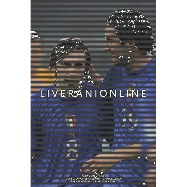 Milano 26 marzo 2005 Italia-Scozia qualificazione mondiali 2006 nella foto: Toni Luca e Pirlo Andrea foto Andry / Ag. Aldo Liverani