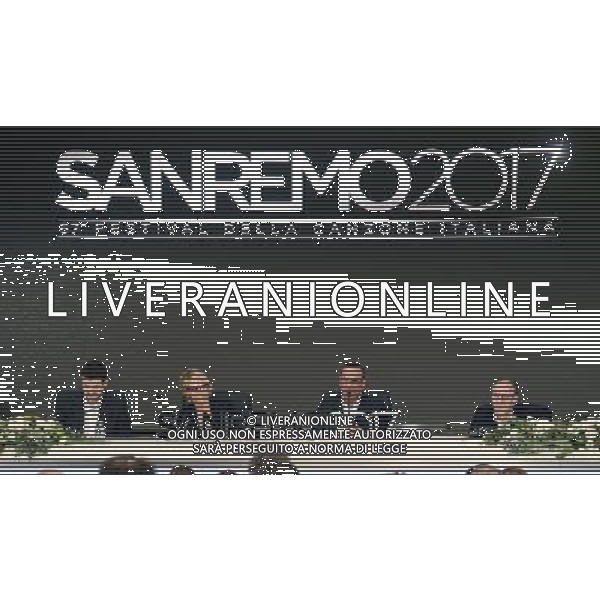 67Â° Festival di Sanremo della Canzone Italiana Sanremo (IM) - 06.02.2017 Conferenza Stampa iniziale Nella Foto:Carlo Conti, Maria De Filippi, Il sindaco di Sanremo Alberto Biancheri, Il Direttore di RAI UNO Andrea Fabiano /Ph.Vitez-Ag. Aldo Liverani