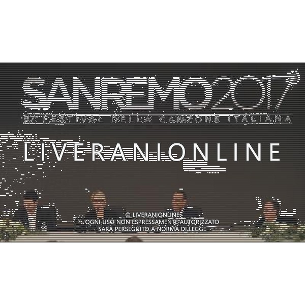 67Â° Festival di Sanremo della Canzone Italiana Sanremo (IM) - 06.02.2017 Conferenza Stampa iniziale Nella Foto:Carlo Conti, Maria De Filippi, Il sindaco di Sanremo Alberto Biancheri, Il Direttore di RAI UNO Andrea Fabiano /Ph.Vitez-Ag. Aldo Liverani