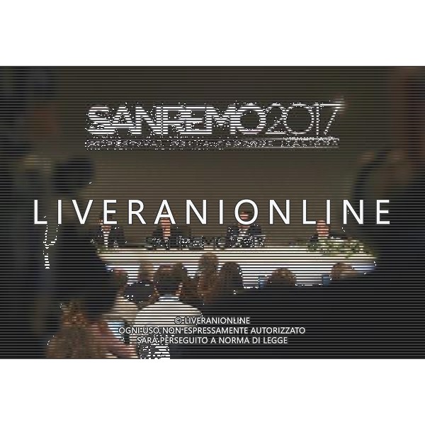 67Â° Festival di Sanremo della Canzone Italiana Sanremo (IM) - 06.02.2017 Conferenza Stampa iniziale Nella Foto:Carlo Conti, Maria De Filippi, Il sindaco di Sanremo Alberto Biancheri, Il Direttore di RAI UNO Andrea Fabiano /Ph.Vitez-Ag. Aldo Liverani