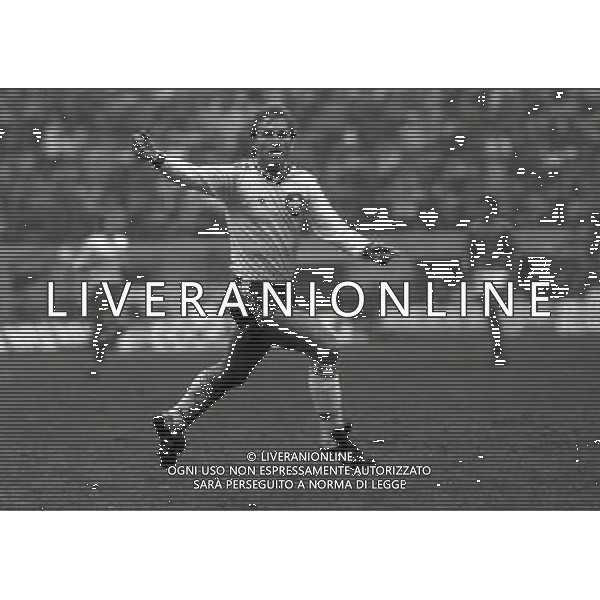 MILANO 15 12-1986 ITALIA SVIZZERA QUALIFICAZIONE AGLI EUROPEI NELLA FOTO ESULTANZA GIOCATORI SVIZZERA AG ALDO LIVERANI SAS