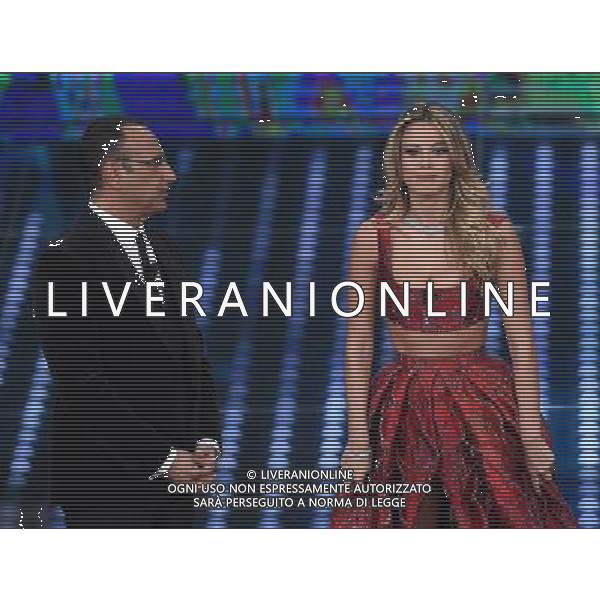 67Â° Festival di Sanremo della Canzone Italiana Sanremo (IM) - 07.02.2017 Prima Serata Nella Foto:Diletta Leotta e Carlo Conti /Ph.Vitez-Ag. Aldo Liverani