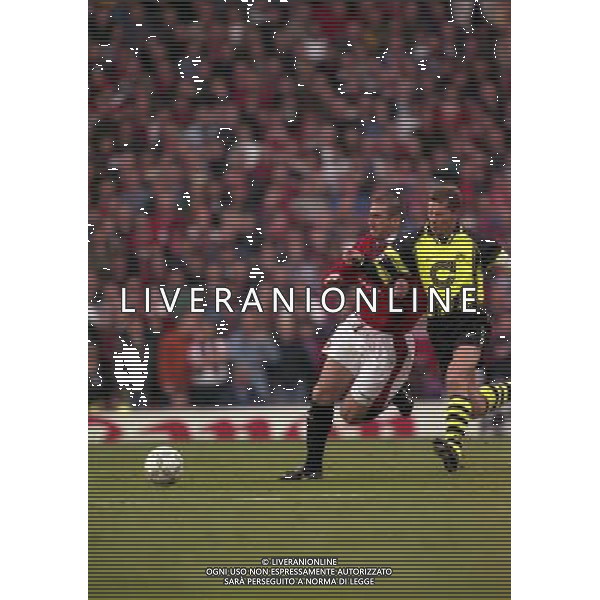23-04-1997 SEMIFINALE DI CHAMPIONS LEAGUE MANCHESTER UNITED -BORUSSIA DORTMUND NELLA FOTO ERIC CANTONA E STEFAN REUTER AG ALDO LIVERANI SAS