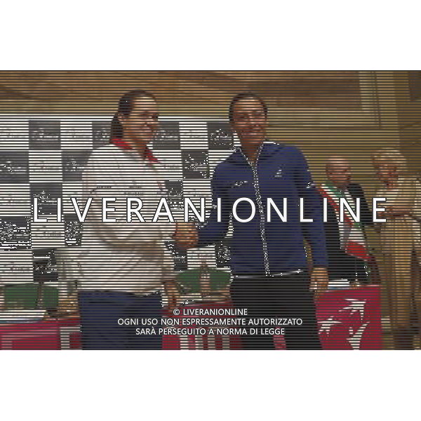 Fed Cup 2017 by BNP Paribas Italia - Slovacchia Cerimonia di sorteggio 10/02/2017 nella foto: FRANCESCA SCHIAVONE JANA CEPELOVA Â©Claudio Zamagni/Agenzia Aldo Liverani FRANCESCA SCHIAVONE JANA CEPELOVA during official draw ceremony ahead of the FED CUP by BNP Paribas World Group II between ITALY and SLOVAKIA at Sala Randi ForlÃ¬ City Hall on February 10th 2017 Italy. Photo credit by CLAUDIO ZAMAGNI/ALDO LIVERANI PHOTO AGENCY / AGENZIA ALDO LIVERANI SAS