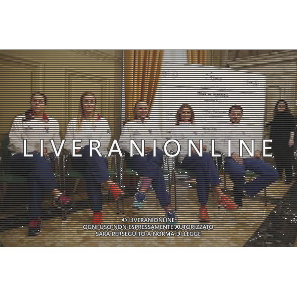 Fed Cup 2017 by BNP Paribas Italia - Slovacchia Cerimonia di sorteggio 10/02/2017 nella foto: JANA CEPELOVA REBECCA SRAMKOVA DANIELA HANTUCHOVA ANNA KAROLINA SCHMIEDLOVA Â©Claudio Zamagni/Agenzia Aldo Liverani JANA CEPELOVA REBECCA SRAMKOVA DANIELA HANTUCHOVA ANNA KAROLINA SCHMIEDLOVA during official draw ceremony ahead of the FED CUP by BNP Paribas World Group II between ITALY and SLOVAKIA at Sala Randi ForlÃ¬ City Hall on February 10th 2017 Italy. Photo credit by CLAUDIO ZAMAGNI/ALDO LIVERANI PHOTO AGENCY / AGENZIA ALDO LIVERANI SAS