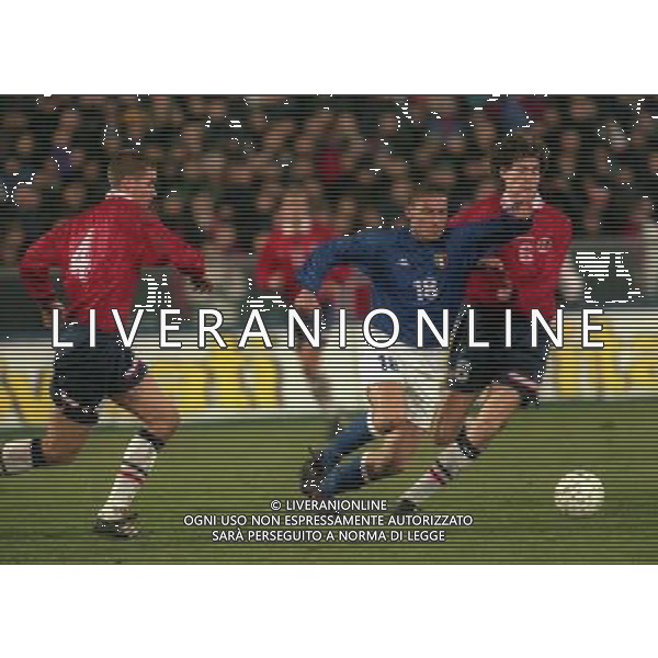 10-02-1999 PISA AMICHEVOLE ITALIA NORVEGIA NELLA FOTO FRANCESCO TOTTI AG ALDO LIVERANI SAS