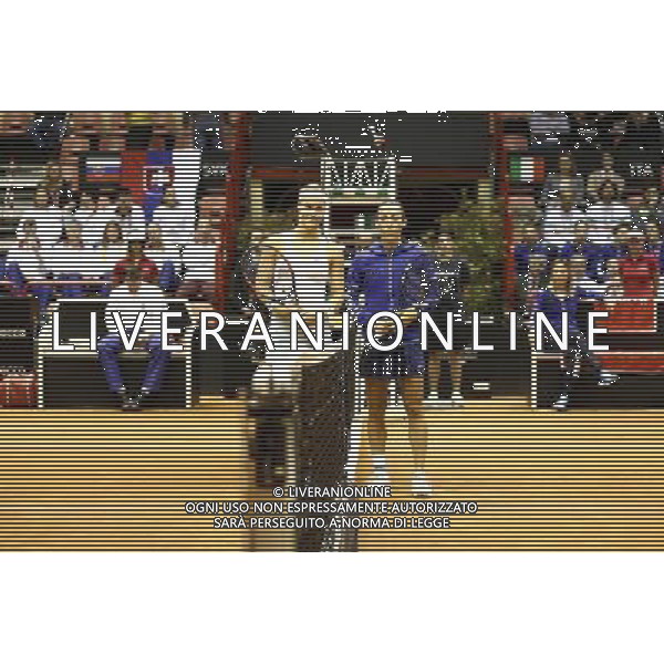 Fed Cup 2017 by BNP Paribas World Group II Italia - Slovacchia Giorno 1 Francesca Schiavone vs Anna Karolina Schmiedlova 11/02/2017 nella foto: FRANCESCA SCHIAVONE ANNA KAROLINA SCHMIEDLOVA Â©Claudio Zamagni/Agenzia Aldo Liverani FRANCESCA SCHIAVONE ANNA KAROLINA SCHMIEDLOVA during single match Francesca Schiavone against Anna Karolina Schmiedlova International Tennis FED CUP by BNP Paribas World Group II between ITALY and SLOVAKIA at PalaGalassi ForlÃ¬ on February 11th 2017 Italy. Photo credit by CLAUDIO ZAMAGNI/ALDO LIVERANI PHOTO AGENCY