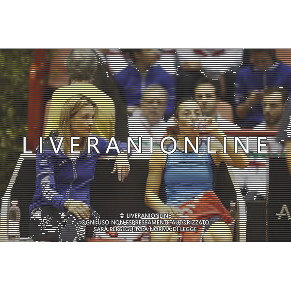 Fed Cup 2017 by BNP Paribas World Group II Italia - Slovacchia Giorno 1 Francesca Schiavone vs Anna Karolina Schmiedlova 11/02/2017 nella foto:FRANCESCA SCHIAVONE CAPITANO TATHIANA GARBIN Â©Claudio Zamagni/Agenzia Aldo Liverani FRANCESCA SCHIAVONE CAPTAIN TATHIANA GARBIN during single match Francesca Schiavone against Anna Karolina Schmiedlova International Tennis FED CUP by BNP Paribas World Group II between ITALY and SLOVAKIA at PalaGalassi ForlÃ¬ on February 11th 2017 Italy. Photo credit by CLAUDIO ZAMAGNI/ALDO LIVERANI PHOTO AGENCY