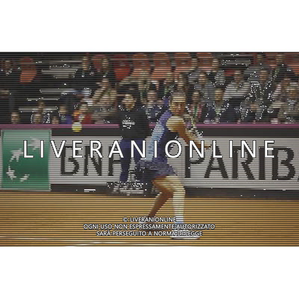 Fed Cup 2017 by BNP Paribas World Group II Italia - Slovacchia Giorno 1 Francesca Schiavone vs Anna Karolina Schmiedlova 11/02/2017 nella foto: FRANCESCA SCHIAVONE Â©Claudio Zamagni/Agenzia Aldo Liverani FRANCESCA SCHIAVONE during single match Francesca Schiavone against Anna Karolina Schmiedlova International Tennis FED CUP by BNP Paribas World Group II between ITALY and SLOVAKIA at PalaGalassi ForlÃ¬ on February 11th 2017 Italy. Photo credit by CLAUDIO ZAMAGNI/ALDO LIVERANI PHOTO AGENCY