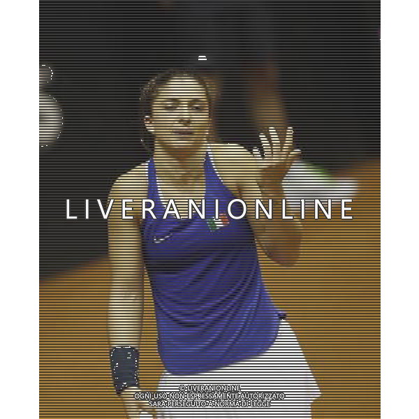 Fed Cup 2017 by BNP Paribas World Group II Italia - Slovacchia Giorno 1 Sara Errani vs Rebecca Sramkova 11/02/2017 nella foto: SARA ERRANI Â©Claudio Zamagni/Agenzia Aldo Liverani SARA ERRANI during single match Sara Errani against Rebecca Sramkova International Tennis FED CUP by BNP Paribas World Group II between ITALY and SLOVAKIA at PalaGalassi ForlÃ¬ on February 11th 2017 Italy. Photo credit by CLAUDIO ZAMAGNI/ALDO LIVERANI PHOTO AGENCY