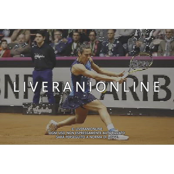 Fed Cup 2017 by BNP Paribas World Group II Italia - Slovacchia Giorno 1 Francesca Schiavone vs Anna Karolina Schmiedlova 11/02/2017 nella foto: FRANCESCA SCHIAVONE ©Claudio Zamagni/Agenzia Aldo Liverani FRANCESCA SCHIAVONE during single match Francesca Schiavone against Anna Karolina Schmiedlova International Tennis FED CUP by BNP Paribas World Group II between ITALY and SLOVAKIA at PalaGalassi Forl“ on February 11th 2017 Italy. Photo credit by CLAUDIO ZAMAGNI/ALDO LIVERANI PHOTO AGENCY