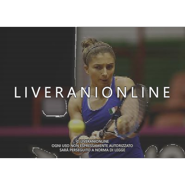 Fed Cup 2017 by BNP Paribas World Group II Italia - Slovacchia Giorno 2 Sara Errani vs Daniela Hantuchova 12/02/2017 nella foto: SARA ERRANI Â©Claudio Zamagni/Agenzia Aldo Liverani SARA ERRANI during single match Sara Errani against Daniela Hantuchova International Tennis FED CUP by BNP Paribas World Group II between ITALY and SLOVAKIA at PalaGalassi ForlÃ¬ on February 12th 2017 Italy. Photo credit by CLAUDIO ZAMAGNI/ALDO LIVERANI PHOTO AGENCY