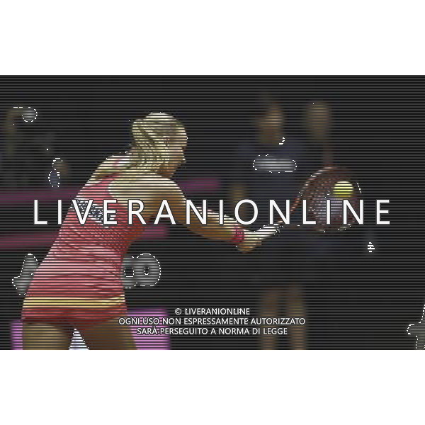 Fed Cup 2017 by BNP Paribas World Group II Italia - Slovacchia Giorno 2 Francesca schiavone vs Rebecca Sramkova 12/02/2017 nella foto: REBECCA SRAMKOVA Â©Claudio Zamagni/Agenzia Aldo Liverani REBECCA SRAMKOVA during single match Francesca Schiavone against Rebecca Sramkova International Tennis FED CUP by BNP Paribas World Group II between ITALY and SLOVAKIA at PalaGalassi ForlÃ¬ on February 12th 2017 Italy. Photo credit by CLAUDIO ZAMAGNI/ALDO LIVERANI PHOTO AGENCY / AGENZIA ALDO LIVERANI SAS