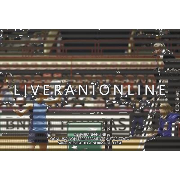 Fed Cup 2017 by BNP Paribas World Group II Italia - Slovacchia Giorno 2 Francesca schiavone vs Rebecca Sramkova 12/02/2017 nella foto: FRANCESCA SCHIAVONE Â©Claudio Zamagni/Agenzia Aldo Liverani FRANCESCA SCHIAVONE during single match Francesca Schiavone against Rebecca Sramkova International Tennis FED CUP by BNP Paribas World Group II between ITALY and SLOVAKIA at PalaGalassi ForlÃ¬ on February 12th 2017 Italy. Photo credit by CLAUDIO ZAMAGNI/ALDO LIVERANI PHOTO AGENCY / AGENZIA ALDO LIVERANI SAS 